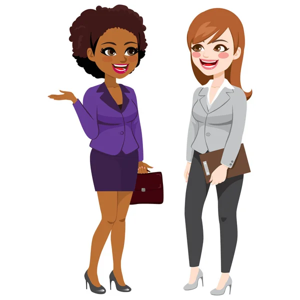 Mulheres de negócios conversando no trabalho —  Vetores de Stock