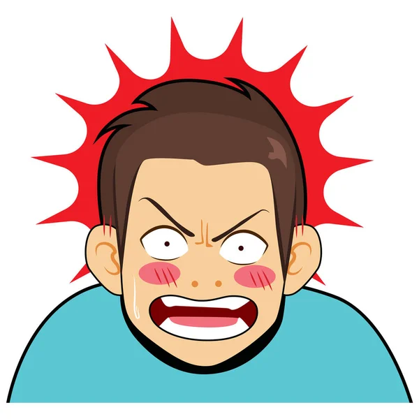 Young Surprised Angry Man Furious Shocked Reaction — Stock Vector