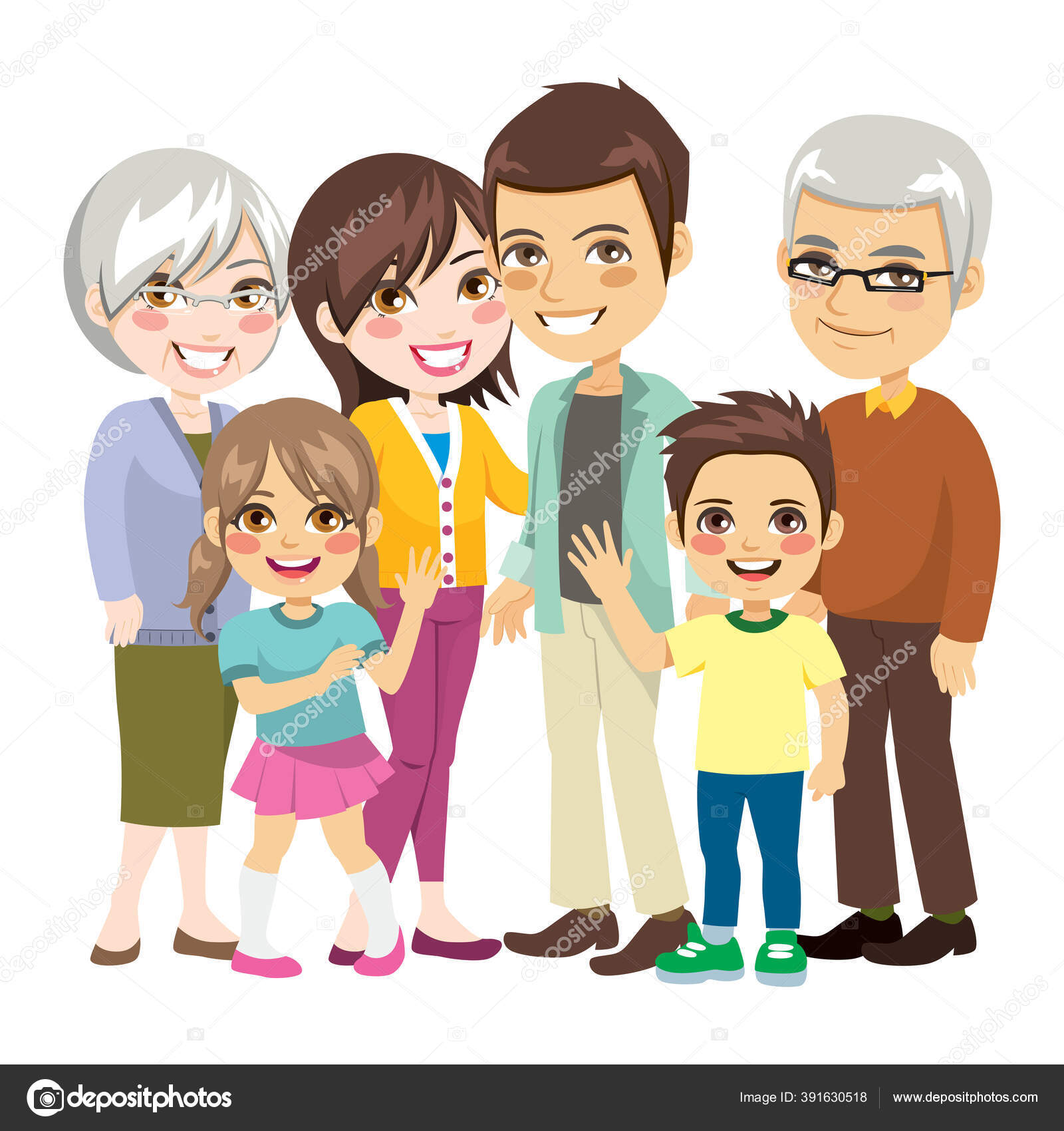 Happy Big Family Smiling Together, Drawing Sketch Royalty Free SVG,  Cliparts, Vectors, and Stock Illustration. Image 7770119.