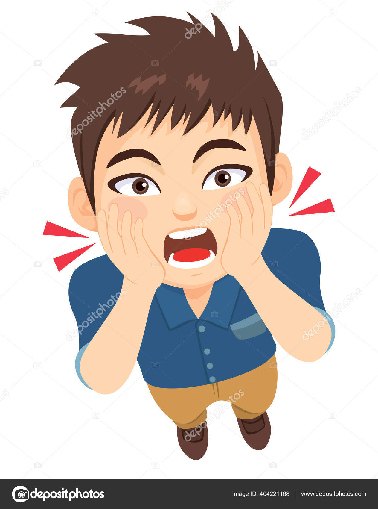 Scared Face Boy Clip Art - Scared Face Boy Image