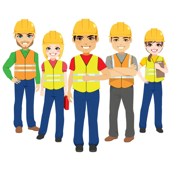 Bauarbeiter Männlich Und Weiblich — Stockvektor
