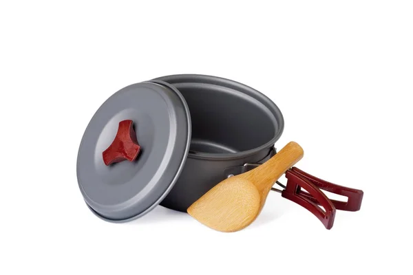 Yemekleri üzerine beyaz hiking kümesi