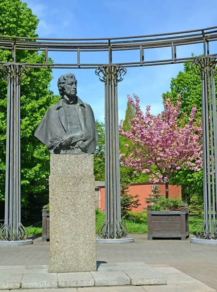 Kaliningrad Ryssland Maj 2018 Ett Monument Till Pushkin Våren Torget — Stockfoto