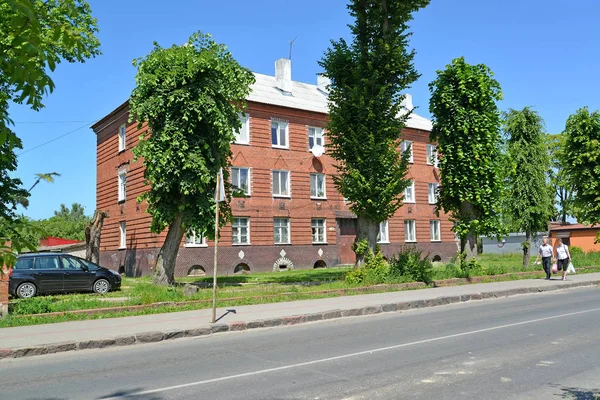 Polessk Rusia Julio 2015 Una Casa Ladrillo Construcción Alemana Calle —  Fotos de Stock