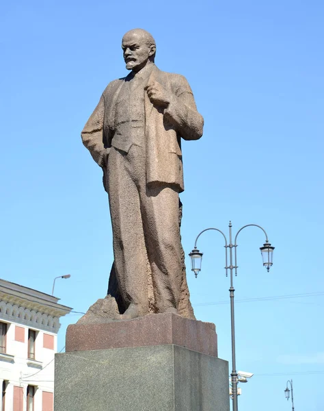 Moscú Rusia Mayo 2018 Monumento Lenin Sobre Estación Yaroslavl — Foto de Stock