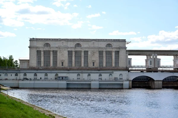 Budynek Hali Maszyn Uglich Hydroelektrowni Yaroslavl Region — Zdjęcie stockowe