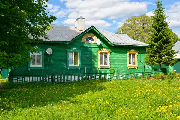 Starý Dřevěný Jednopatrový Dům Uglich Jaroslavl Regionu — Stock fotografie