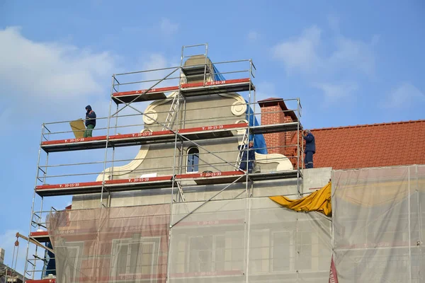 Kaliningrad Russia November 2017 Reconstruction Multystoried House Leninsky Avenue — Stock Photo, Image