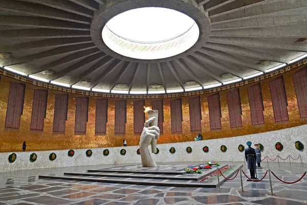 Volgograd Russia April 2017 Hall Military Glory Eternal Flame Mamayev — Stock Photo, Image