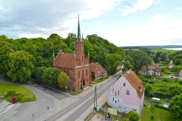 Visa Från Höjd Saint Wojciechs Kyrka Frombork Polen — Stockfoto
