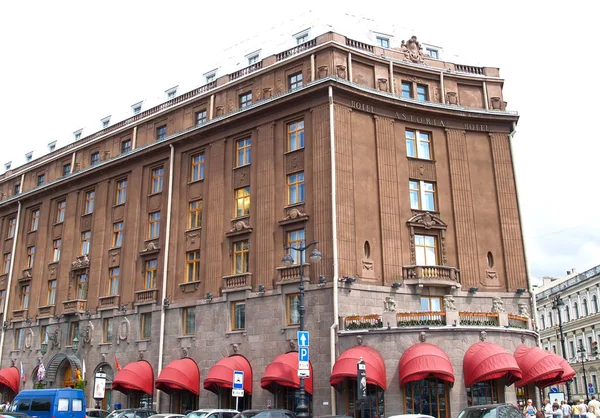 Petersburg Russia July 2012 Facade Astoria Hotel Red Marquises — Stock Photo, Image