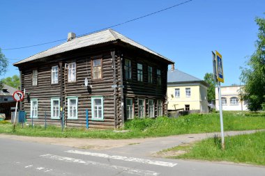 Eski ahşap ev. Poshekhonje, Yaroslavl bölgesi