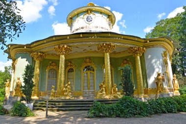 Potsdam, Almanya - 14 Ağustos 2017: Çin çay lodge San suşi park