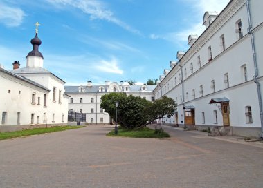 Ağ Geçidi Kilisesi Valaam simge Tanrı'nın annesi avlunun üzerinden. Valaam Spaso-Preobrazhensky stavropegial erkekler Manastırı