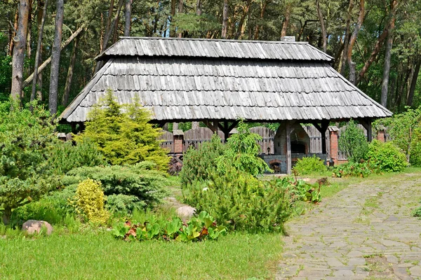 Arbor grill on the seasonal dacha in summer sunny day — Stock Photo, Image