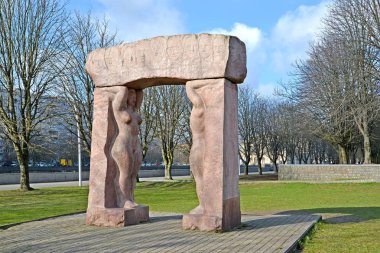 Kaliningrad, Rusya-31 Mart 2019: heykel kompozisyon 