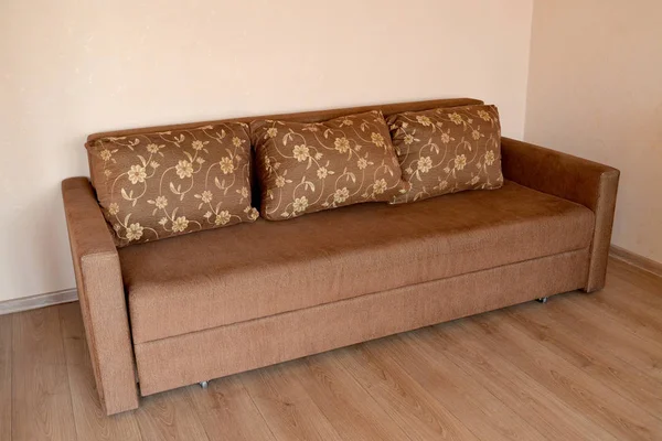Brown sofa in the living room — Stock Photo, Image