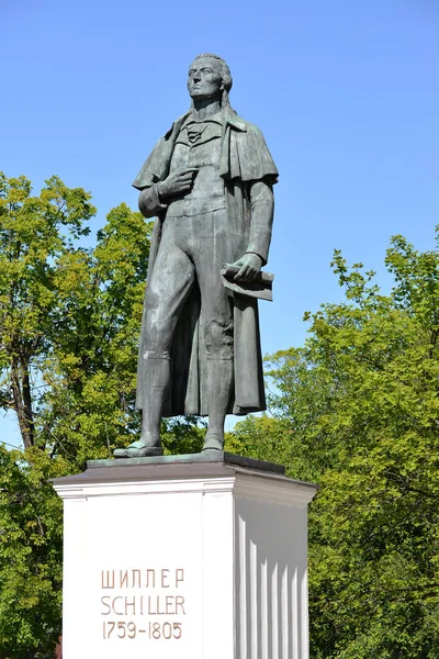 Denkmal Des Deutschen Dichters Friedrich Schiller 1910 Kaliningrad Russischer Deutscher — Stockfoto