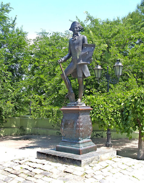 ODESSA, UKRAINE - JUNE 21, 2007: Monument to the founder of Odessa Joseph de Ribas