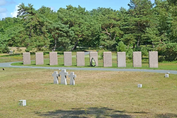 Minnesplåtar Andra Världskrigets Internationella Kyrkogård Baltijsk Kaliningradregionen — Stockfoto