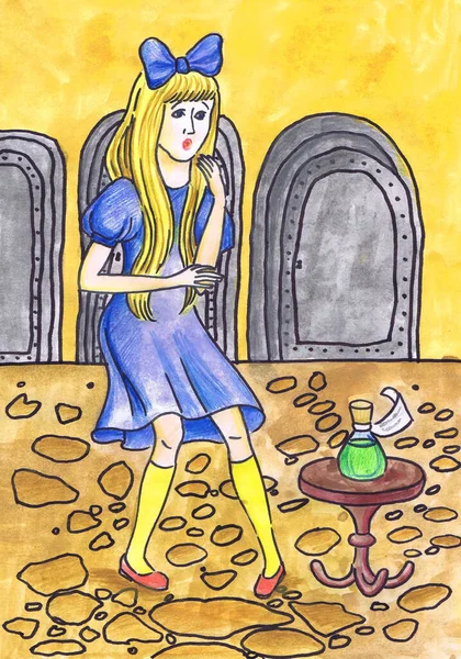 Illustration Von Lewis Carrolls Märchen Die Abenteuer Der Alice Wunderland — Stockfoto