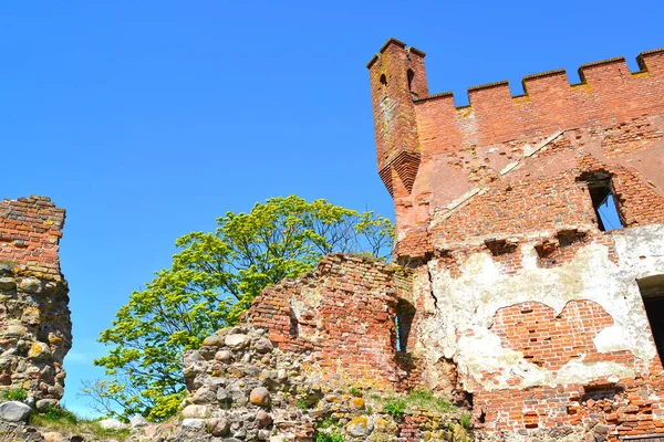 Ruines Dépendance Avec Une Tour Angle Château Shaaken Xiii Siècle — Photo