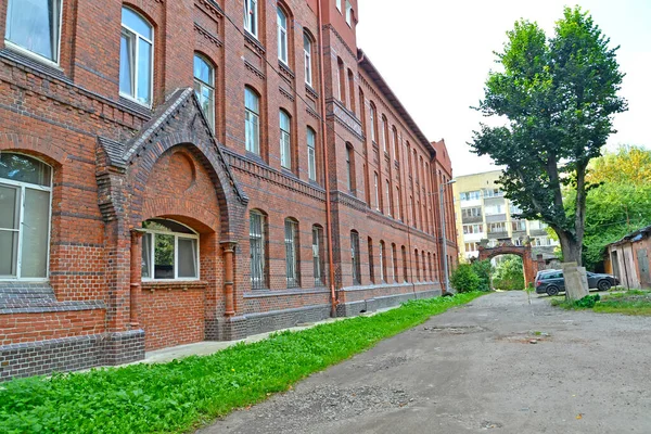 Frammento Dell Edificio Mattoni Dell Ospedale Lebenikht 1903 Kaliningrad — Foto Stock