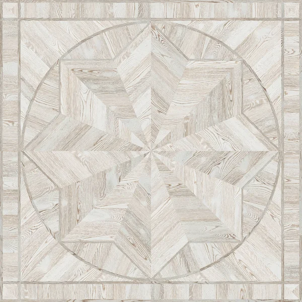 メダリオン デザイン グランジの寄木細工の床 木製のシームレス テクスチャ インテリア — ストック写真