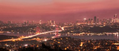 İstanbul Boğazı Köprüsü gün batımında