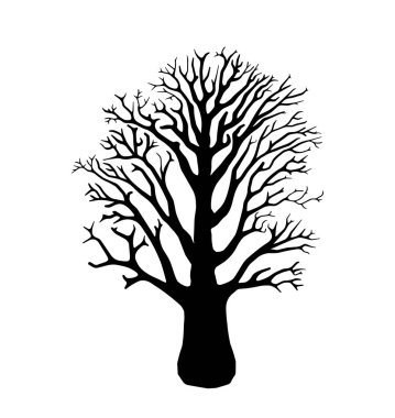 bir ağaç siluet kroki