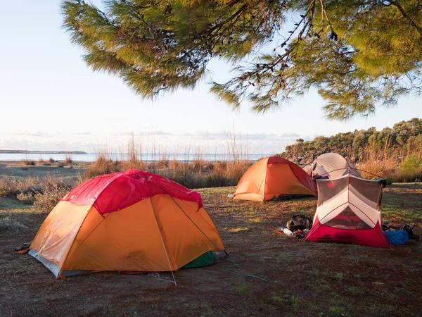 Camping Tents Sea — Stock Photo, Image