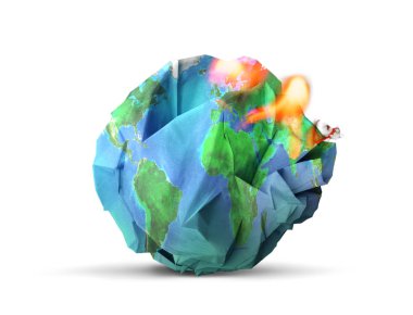 Küresel ısınma konsepti 3d çizim.