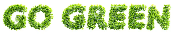 Grüne Buchstaben Aus Blättern Illustration — Stockfoto