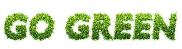 用树叶做的绿色字母3D — 图库照片