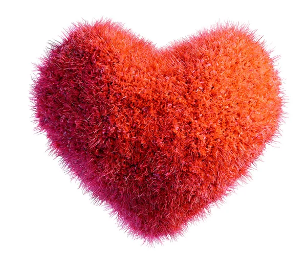 Red Fur Heart Isolated Illustration — Stock Photo, Image