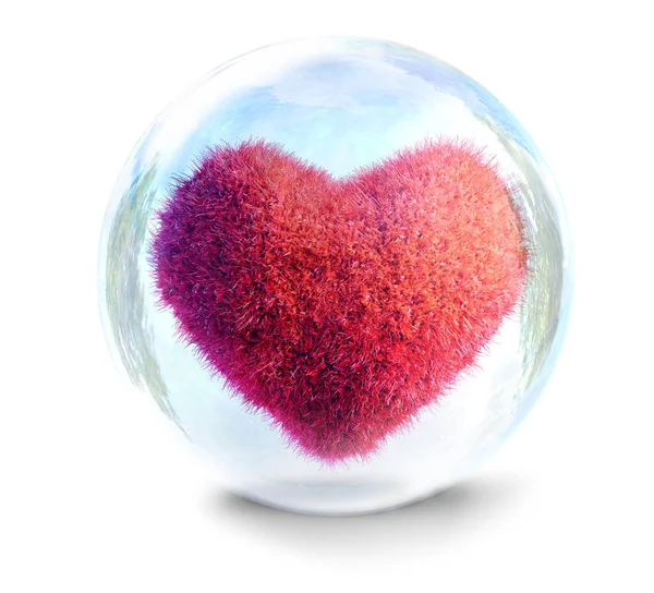 Fragile Heart Glass Bubble Illustration — Stock Photo, Image