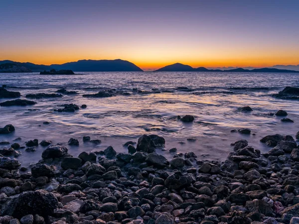 Bellissimo Mare Costa Tramonto Paesaggio — Foto Stock