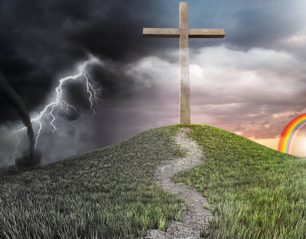 a cross on the hill concept of salvation