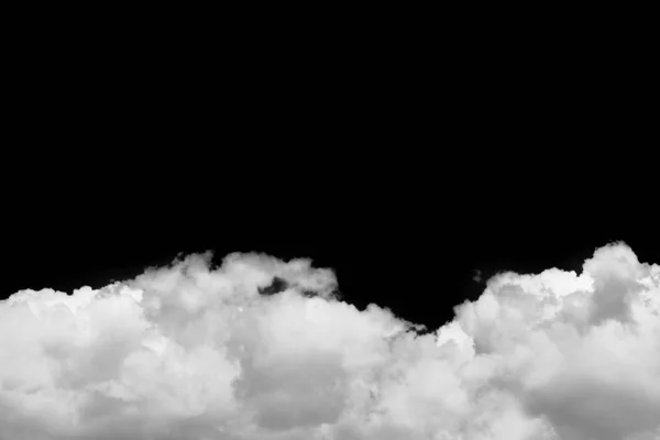 Isolated white clouds over black background realistic cloud — Stock Photo, Image
