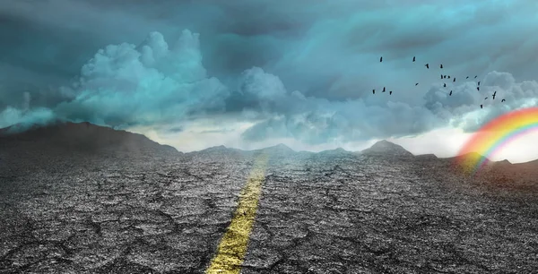 Storm Road Concept Uncertainty Hope Future — Stock Photo, Image