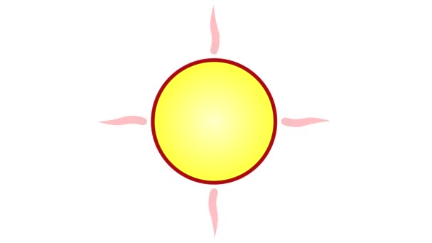 Process Drawing Picture Symbolic Sun Human Face Video Art Screensaver — Stock Video