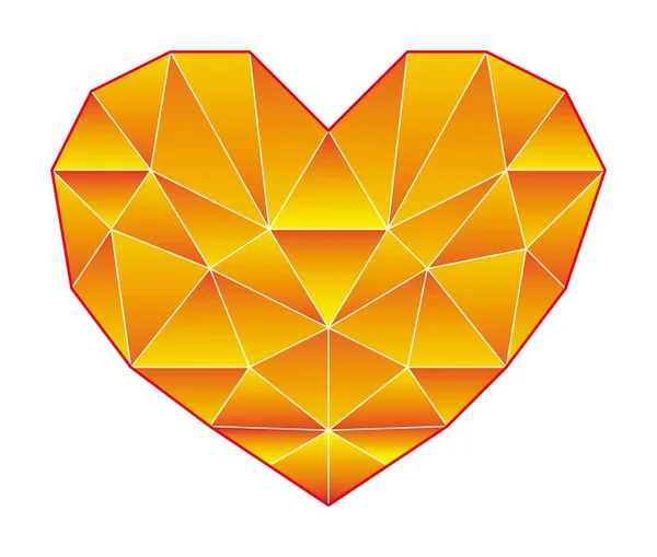 Corazón Una Técnica Poligonal Símbolo Metáfora Del Amor Imagen Vectorial — Vector de stock