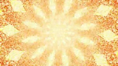 Mandala döndürme sarı-turuncu renk. Sembol Aum / Om / Ohm merkezi. Dairesel dönen desen. Video.