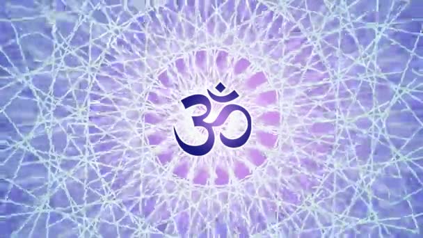 Aum Ohm Oturum Dönen Mandala Mor Pembe Mor Renkler Video — Stok video