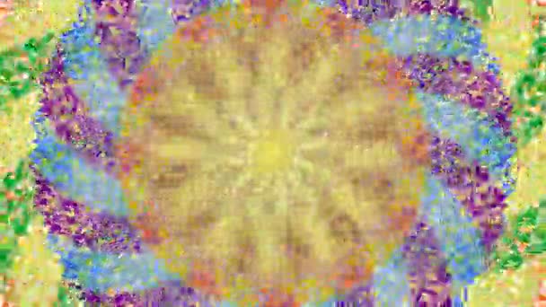 Mandala Rotation Bright Colors Circular Rotating Pattern Video — Stock Video