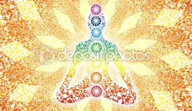 Yogi dönen bir mandala çerçevede bir lotus konumda. İnce narin süsleme. Video.