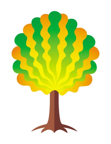 Дерево Жизни Яркими Красочными Красками Стилизованное Открытое Дерево Метафора Жизни — стоковый вектор