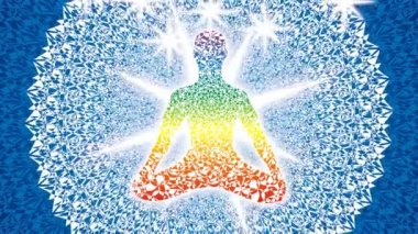  Açık mavi arka plan üzerinde lotus asana bir yogi Synfig1silhouette