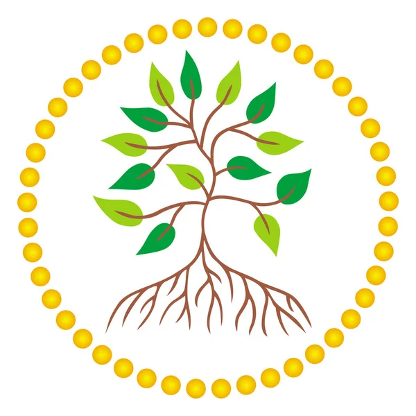 Tree Life Center Mandala Symbolic Spiritual Symbol Vector Graphics Art — Stock Vector