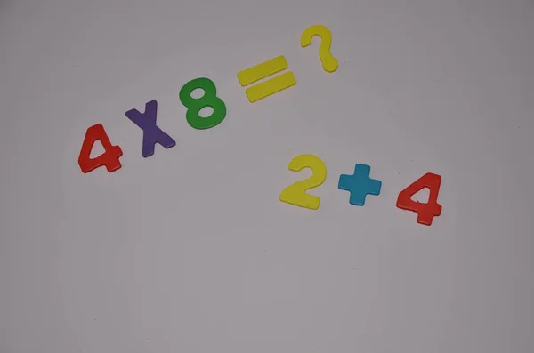 Mathématiques Leçon Apprentissage Numéros Addition Soustraction École Pour Enfants Chiffres — Photo